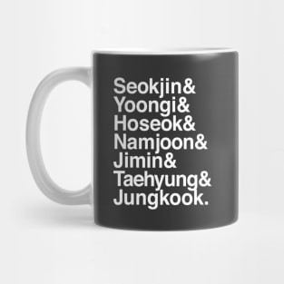 BTS Helvetiva Names Mug